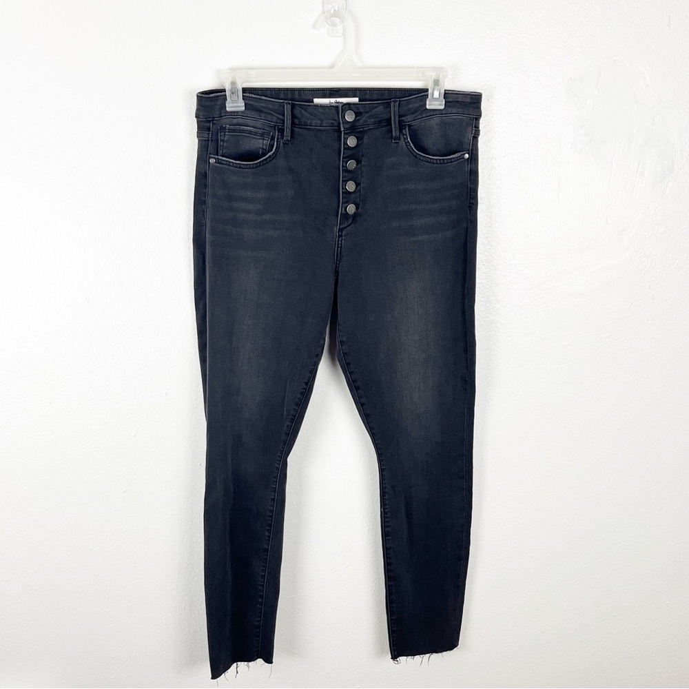 SAM EDELMAN The Stiletto Skinny High Rise Exposed Button Fly Frayed Hem Jeans 33